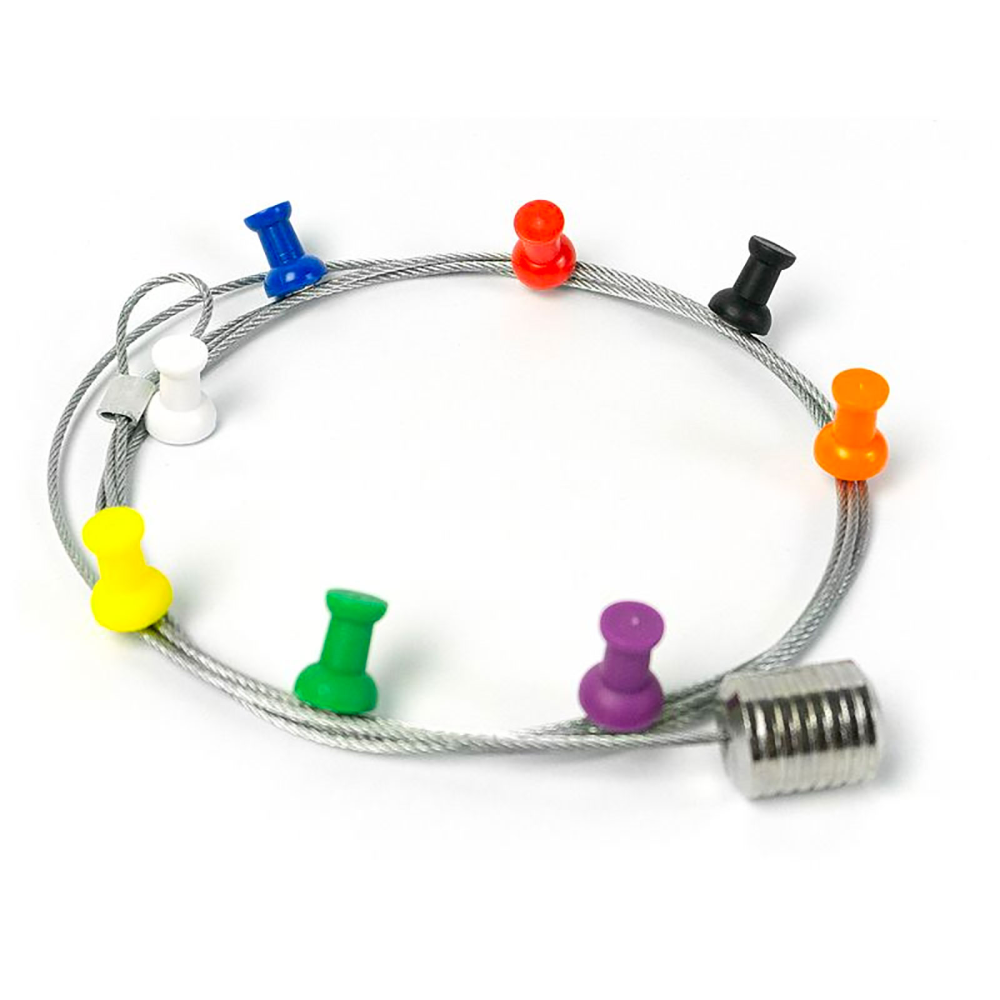 Stål snor m. 8 PIN PIN magneter & metallod
