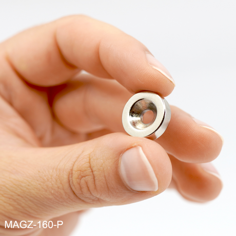 Undersænket powermagnet, Ring 15x4 mm.