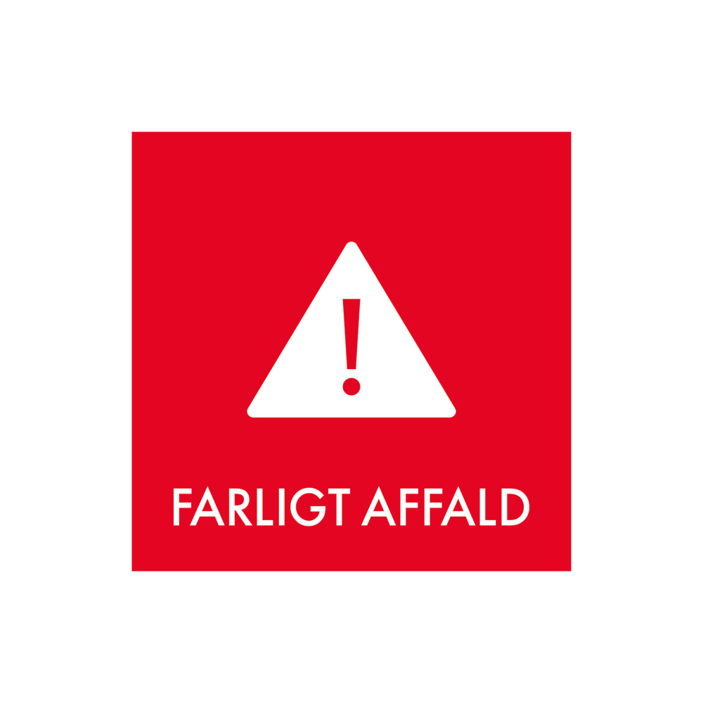 Affaldssortering “farligt affald” - magnetskilt 30x30 cm.