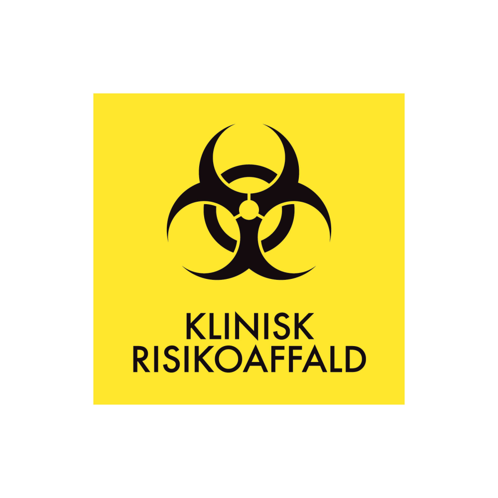 Affaldssortering “klinisk risikoaffald” - magnetskilt 30x30 cm.