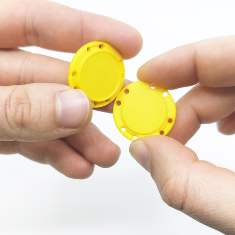 Sy-i-magnet knap rund Ø26 mm., gul