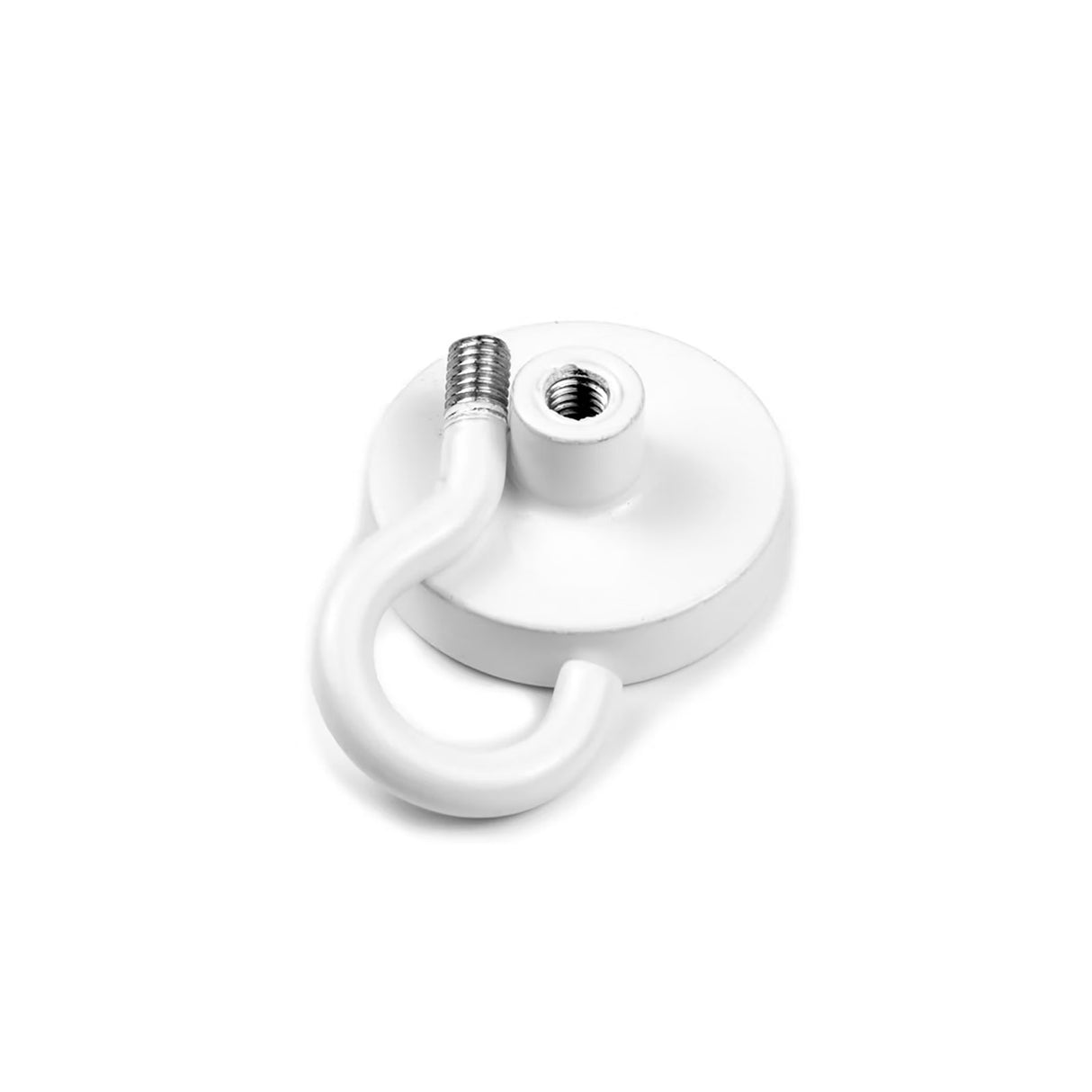 Pottemagnet med krog, Hvid Ø40 mm.