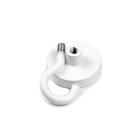 Pottemagnet med krog, Hvid Ø32 mm.