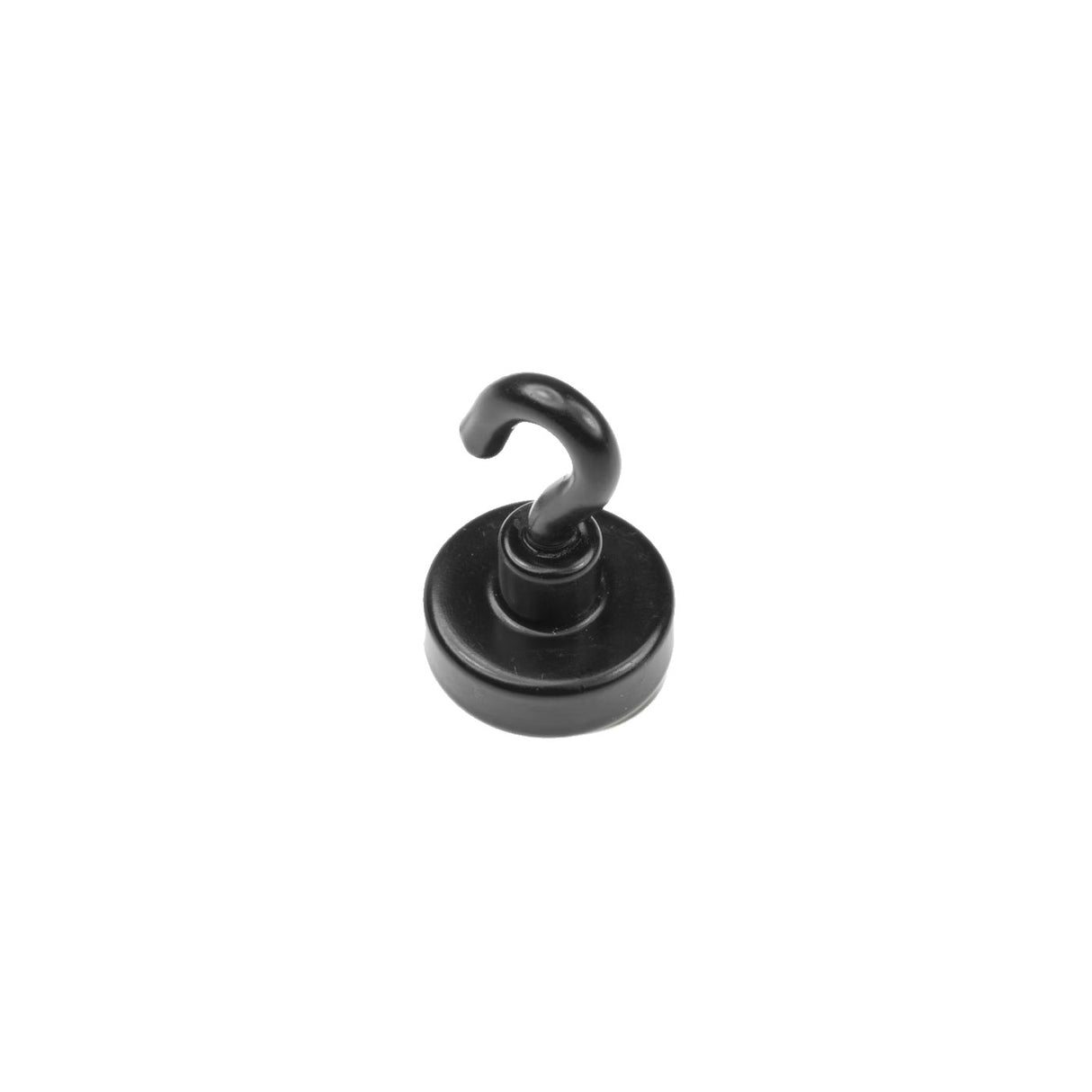 Pottemagnet med krog, Sort Ø20 mm.