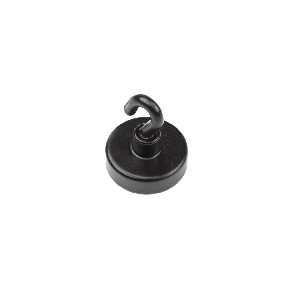 Pottemagnet med krog, Sort Ø25 mm.