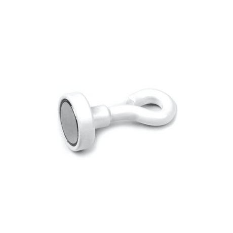 Pottemagnet med lukket krog, Hvid Ø16 mm.