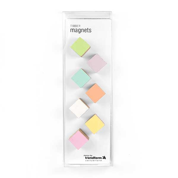 Træ Kuber Magneter, 7-pak - køleskabsmagneter