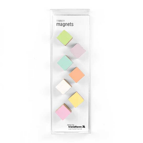 Træ Kuber Magneter, 7-pak - køleskabsmagneter