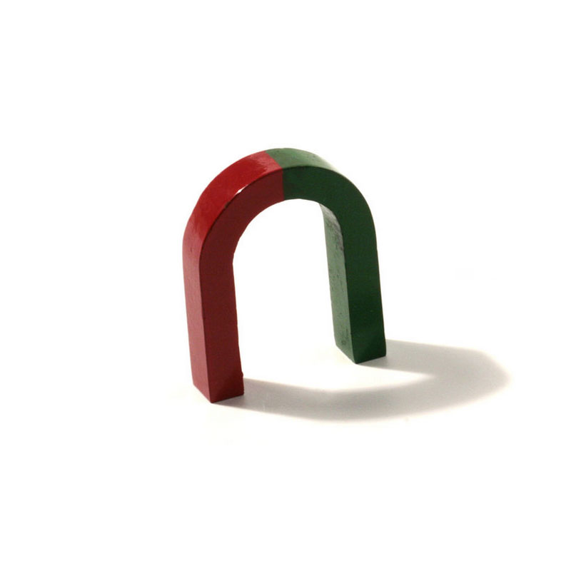 Hestesko Magnet 50x40 mm. rød/grøn (lille)