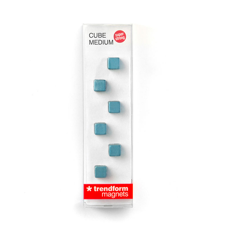 Farvede power magneter 8x8x8 mm., 6-pak SKYBLUE