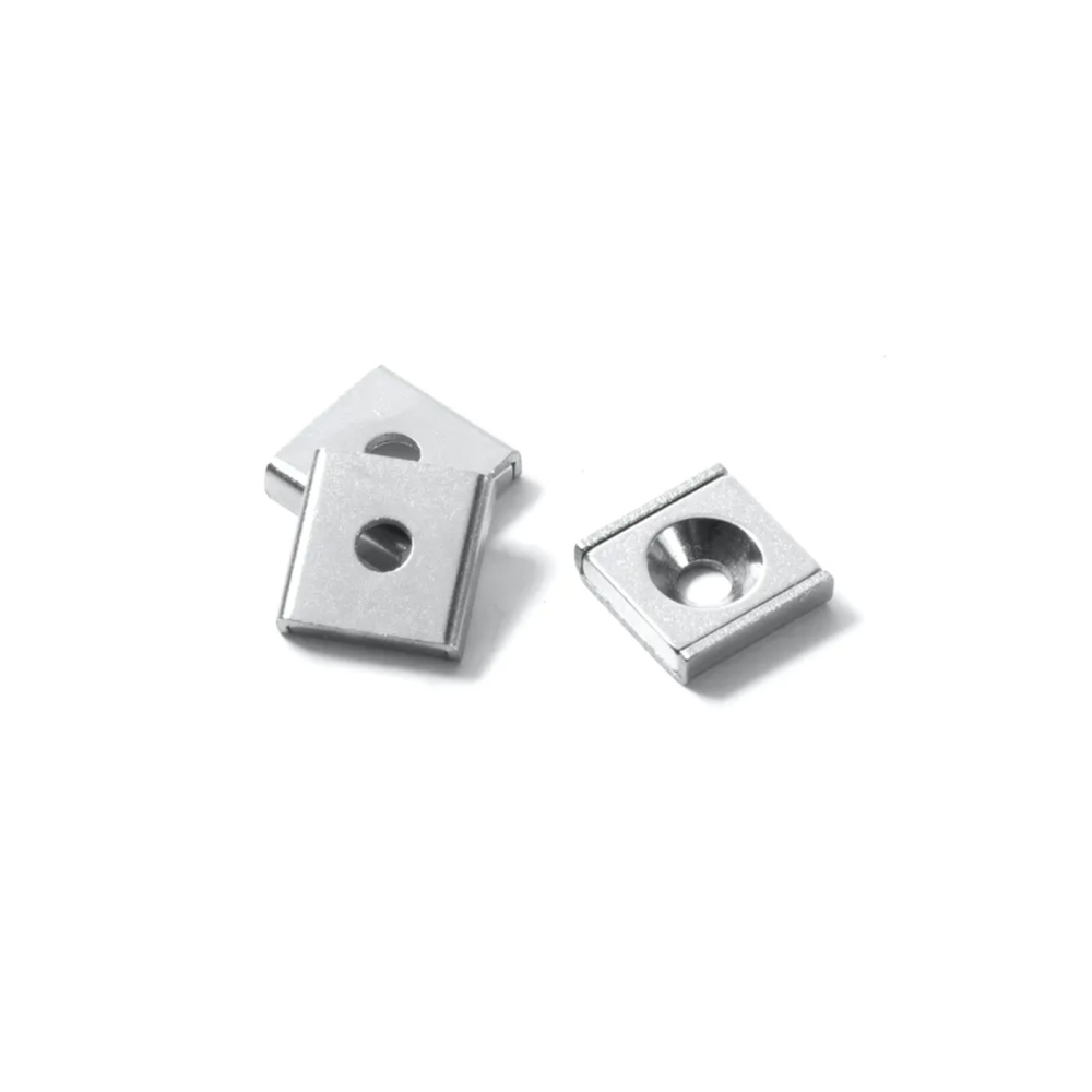 Undersænket panelmagnet 15x15x4 mm. (neodymium)