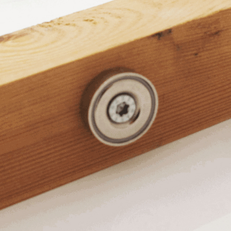 Undersænket pottemagnet, Ø40 mm. - Neodymium