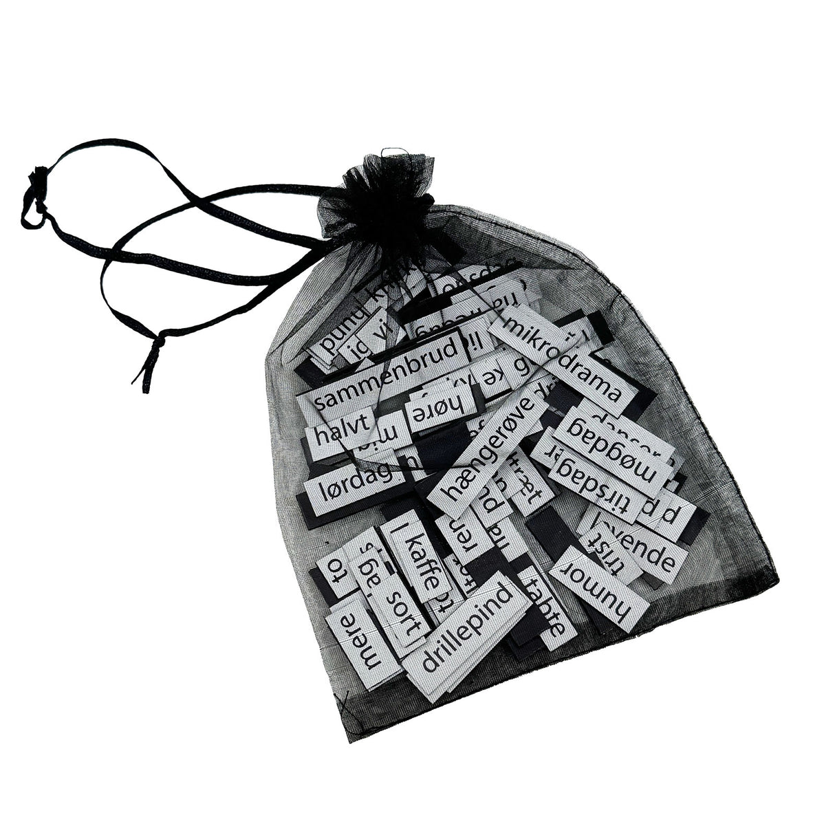 MagnetPoet DEN HELT SORTE dansk - Køleskabspoesi (160 stk.)