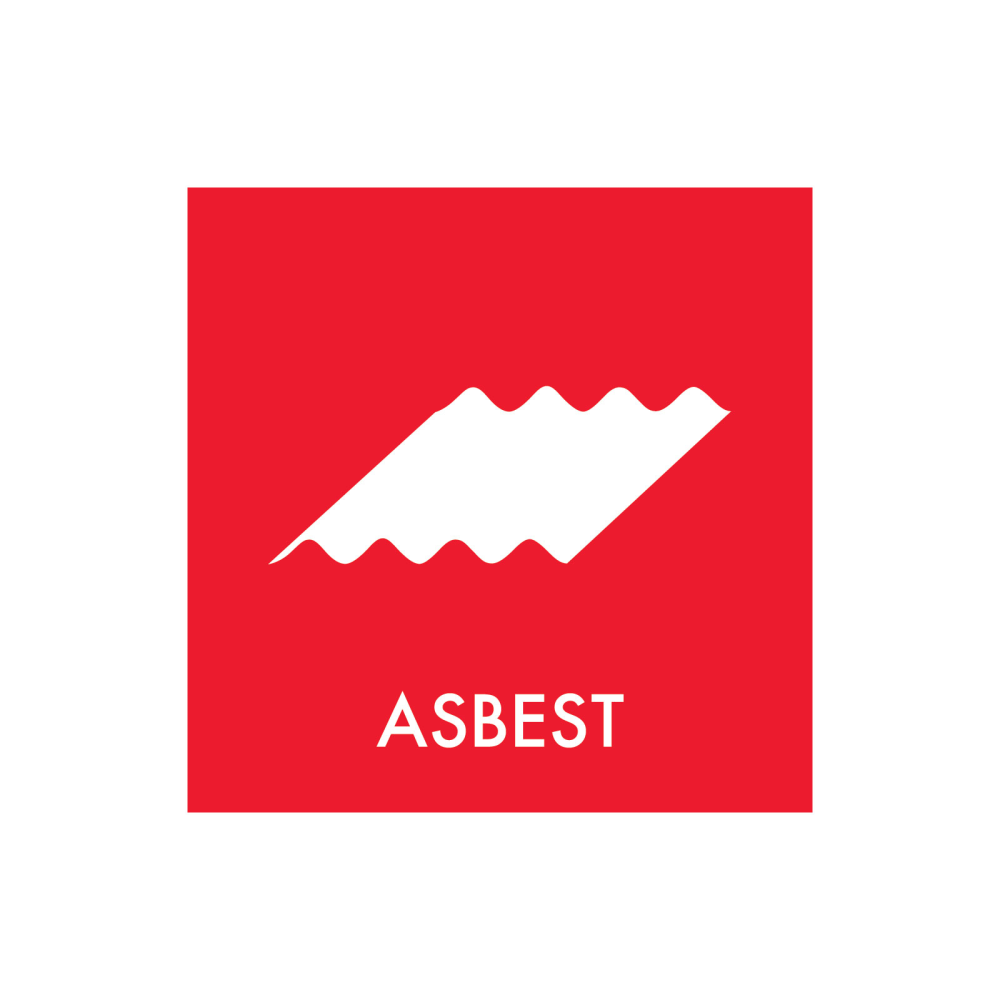 Affaldssortering “asbest” - magnetskilt 30x30 cm.