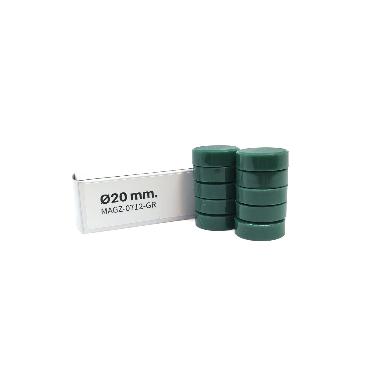 Magnordic Kontormagnet, Grøn Ø20 mm. (10-pak)
