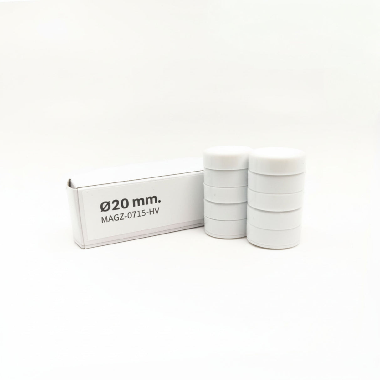 Magnordic Kontormagnet, Hvid Ø20 mm. (10-pak)