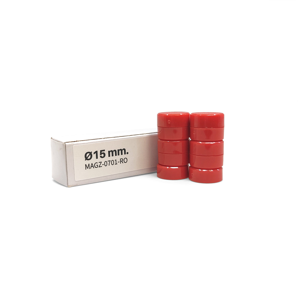 Magnordic Kontormagnet, Rød Ø15 mm. (10-pak)