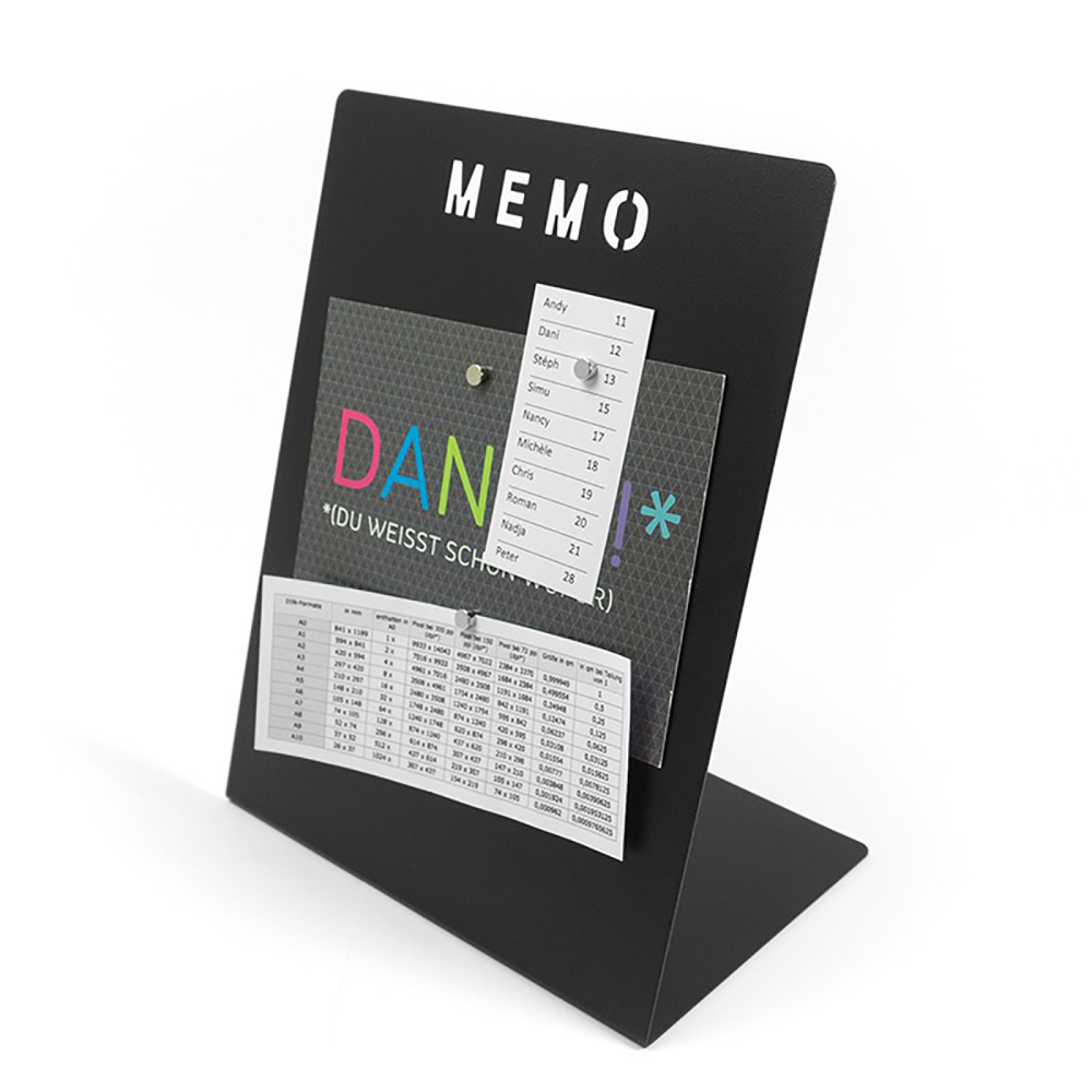 Memo tavle - sort inkl. 3 magneter