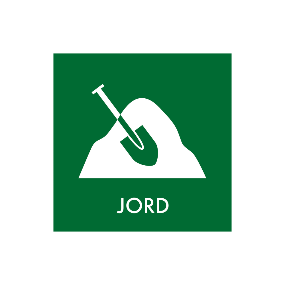 Affaldssortering “jord” - magnetskilt 30x30 cm.