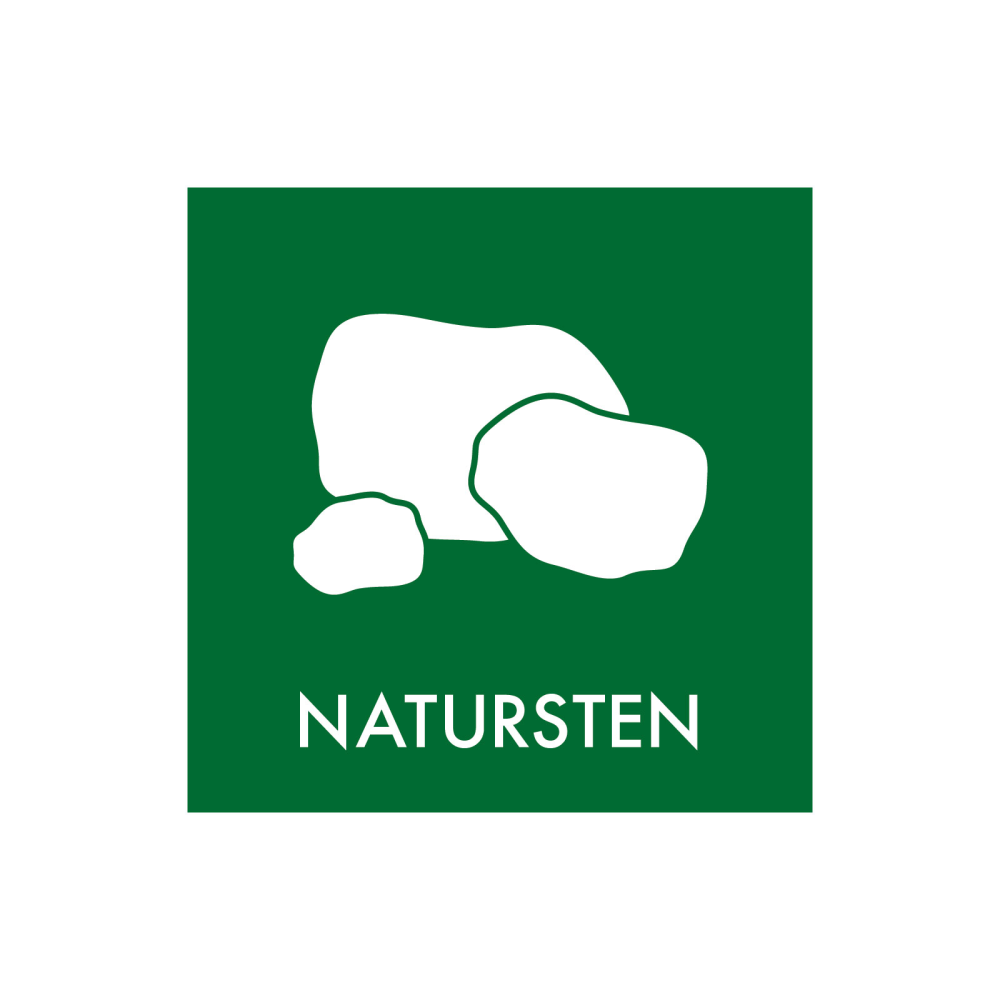 Affaldssortering “natursten” - magnetskilt 30x30 cm.