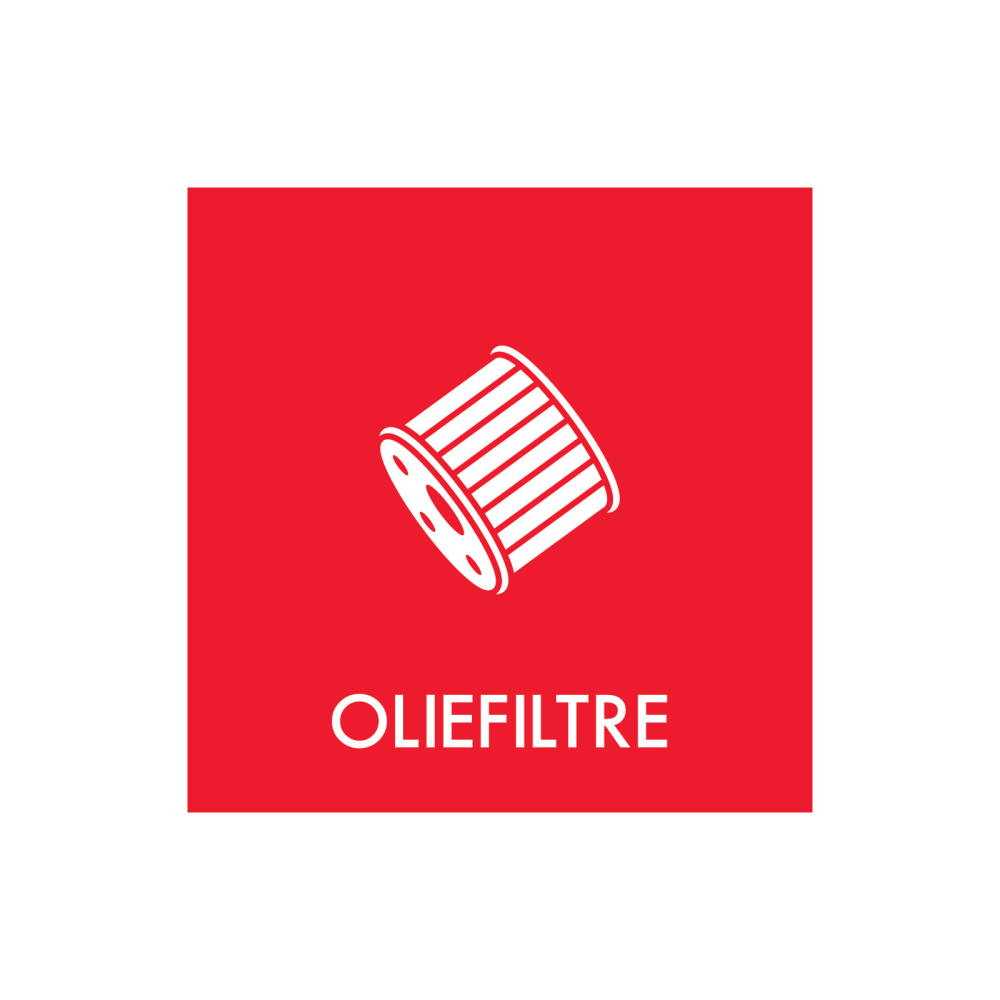 Affaldssortering “oliefiltre” - magnetskilt 30x30 cm.
