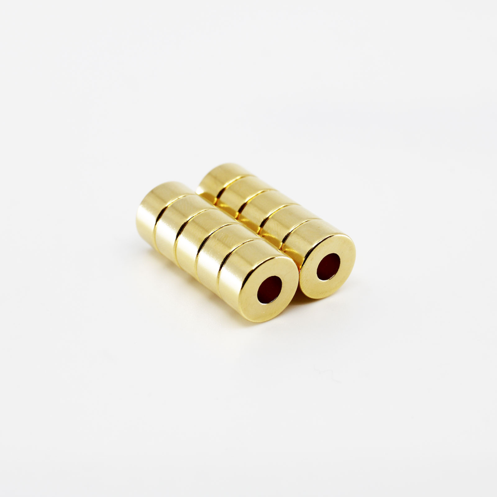 Power magnet, Ring 10x4x5 mm., Guld