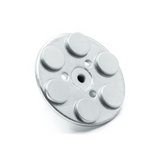 Gummimagnet (hvid) m. indvendigt gevind, Ø43 mm.