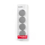 SILVER metal magneter, 4-pak