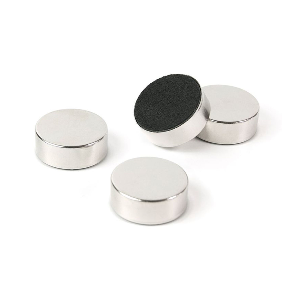 SILVER metal magneter, 4-pak
