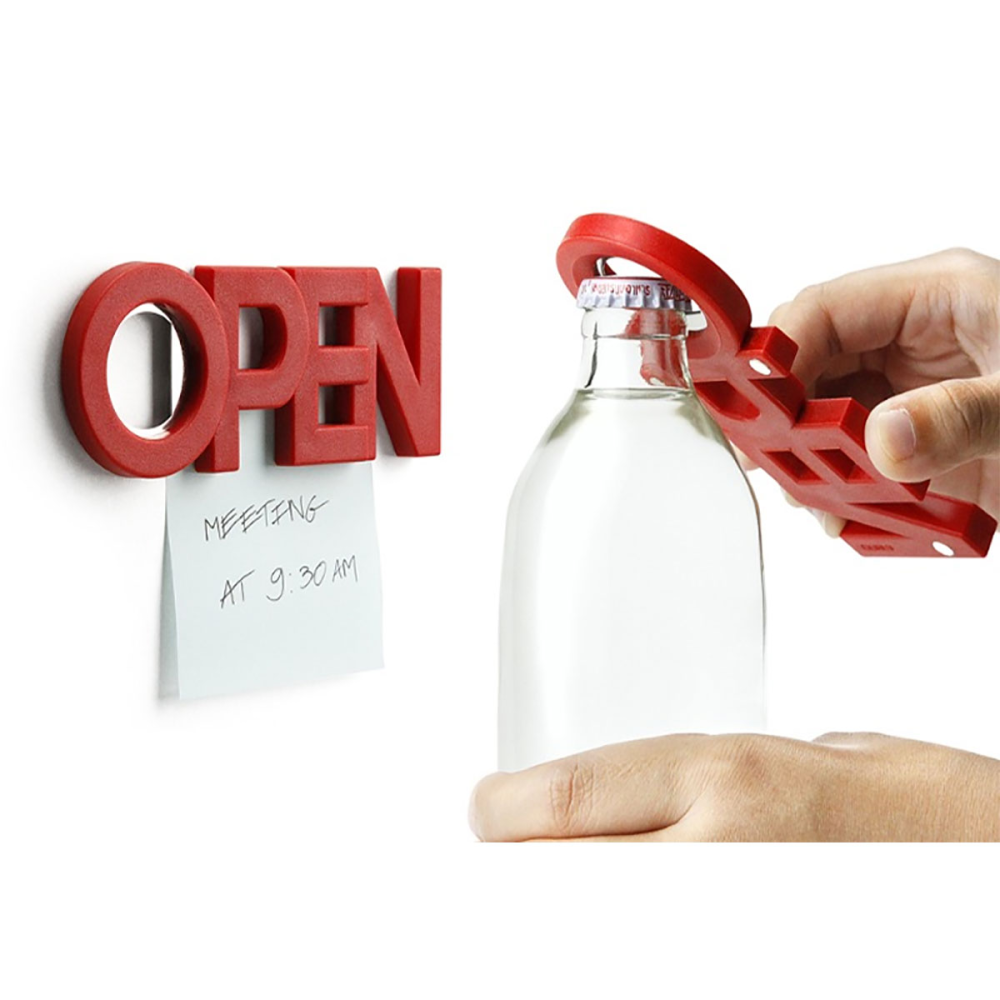 OPEN øloplukker magnet, rød