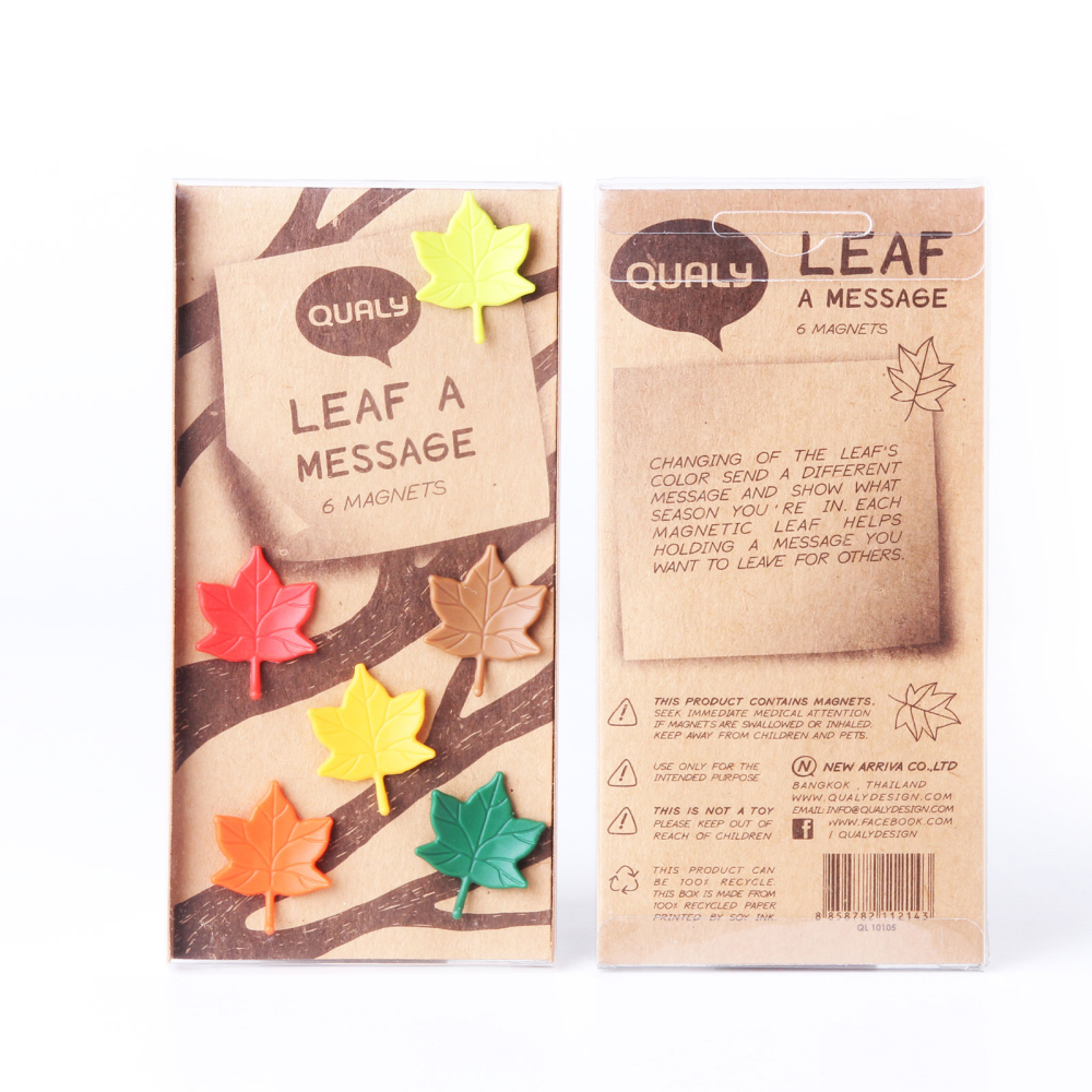 Leaf a Message blade, 6-pak - køleskabsmagneter