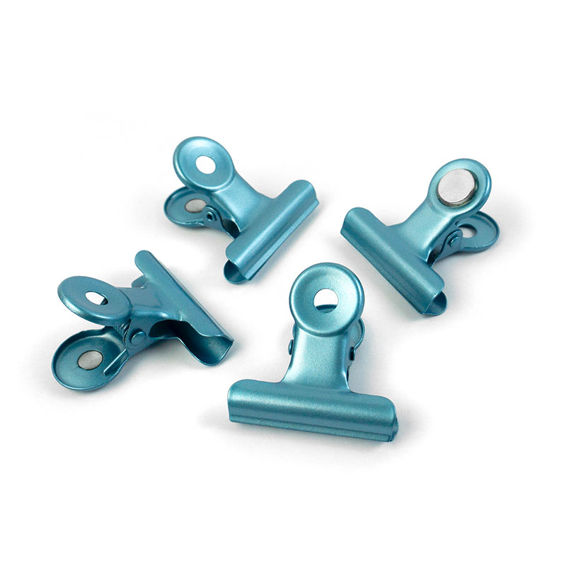 Magnetklemmer skyblue, Bulldog Mini 4-pak