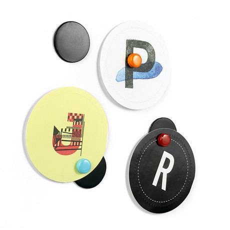 Runde metal-tavler "FLEX DOT" mini, Sort (28-pak)