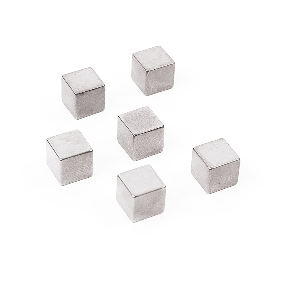 CUBE power magneter 8x8x8 mm., 6-pak sølv
