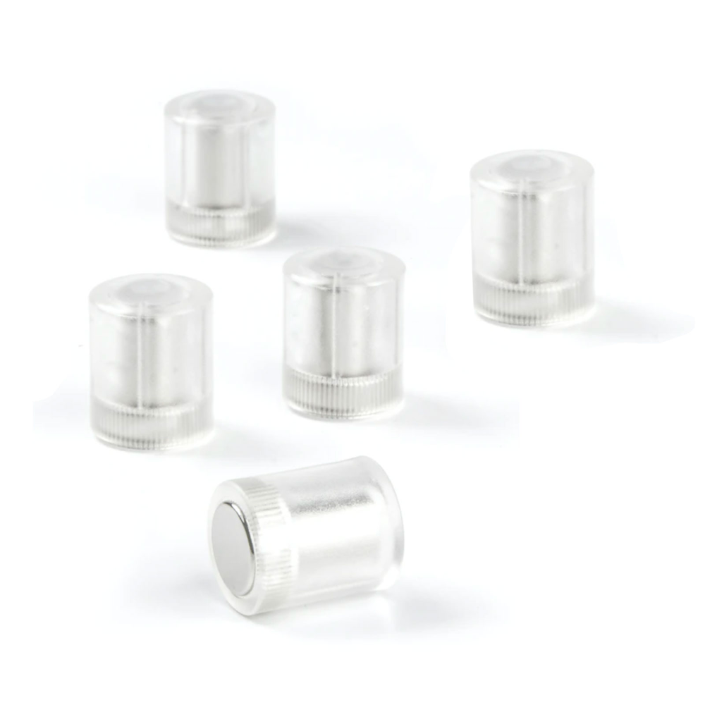 Magnet m. plastik-cover 14x18 mm., transp. (5-pak)