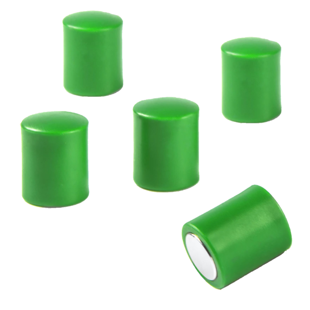 Magnet m. plastik-cover 14x18 mm., Grøn (5-pak)