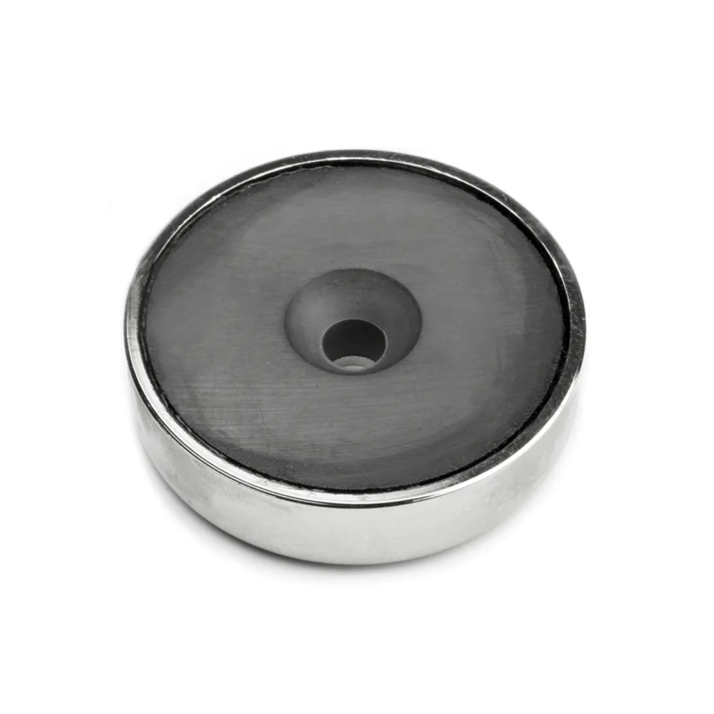 Undersænket pottemagnet, Ø60 mm. - Ferrit