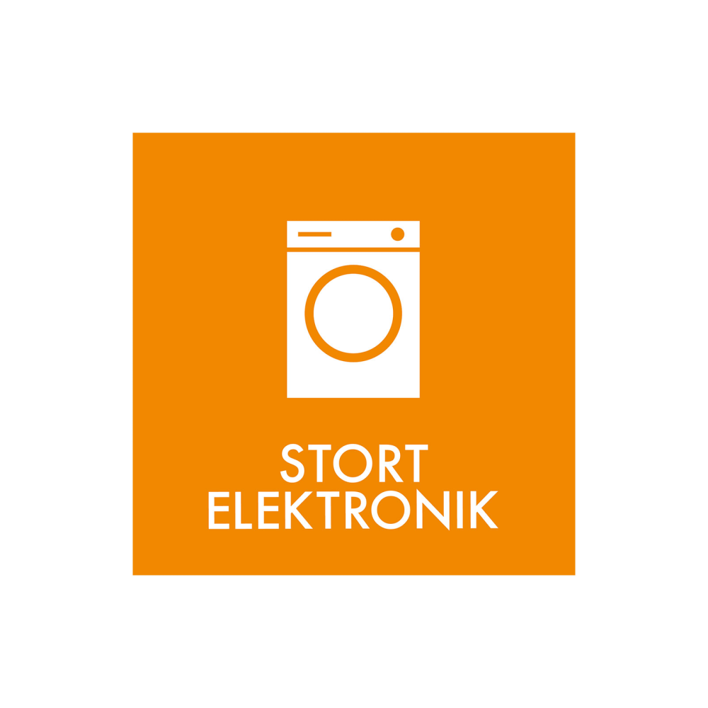 Affaldssortering “stort elektronik” - magnetskilt 30x30 cm.