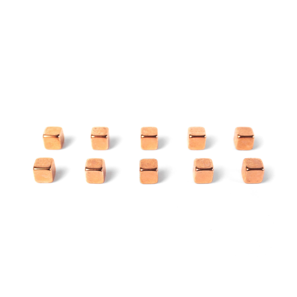 CUBE power magneter 5x5x5 mm., 10-pak kobber