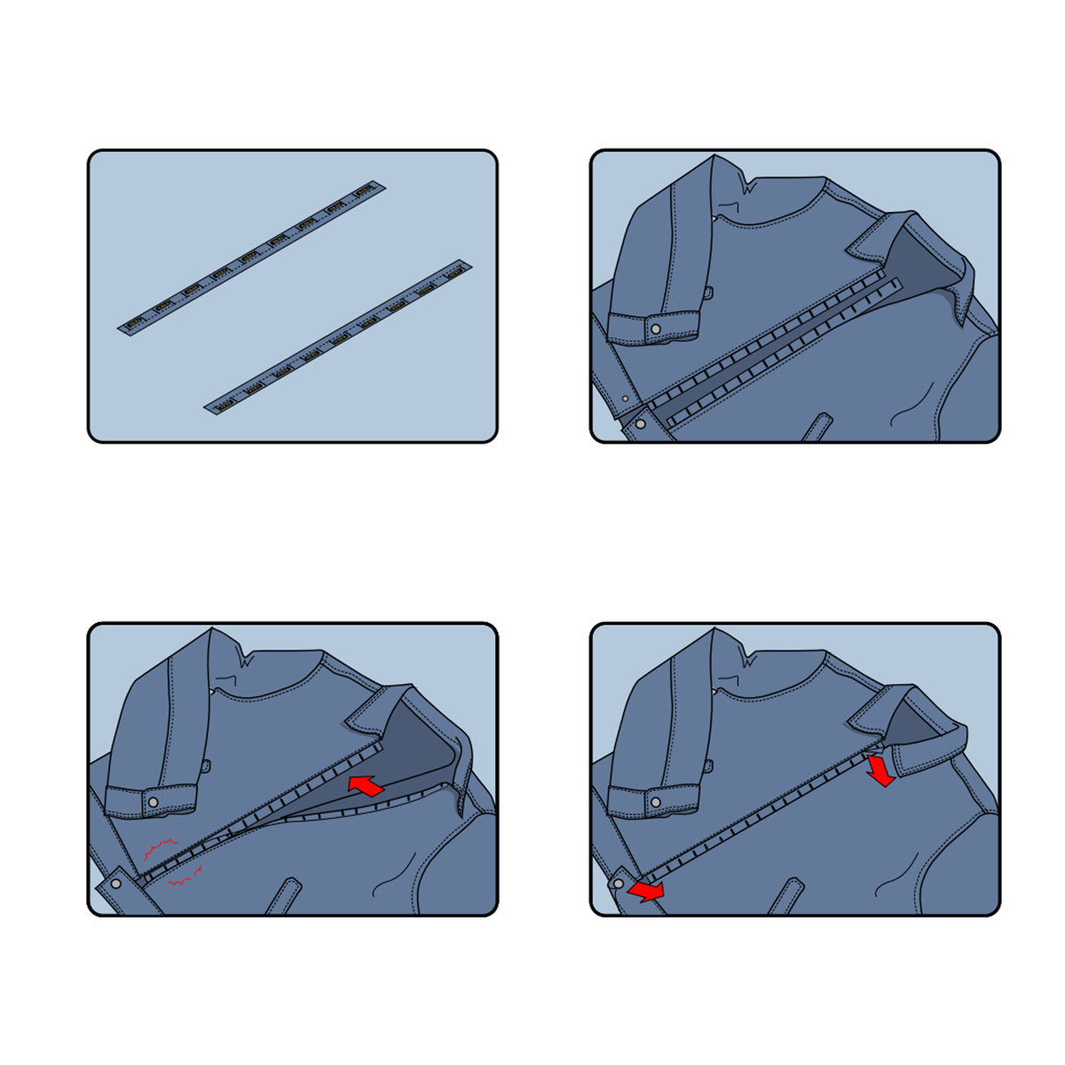 Magnetisk lynlås ZGD-02-05 (metermål)