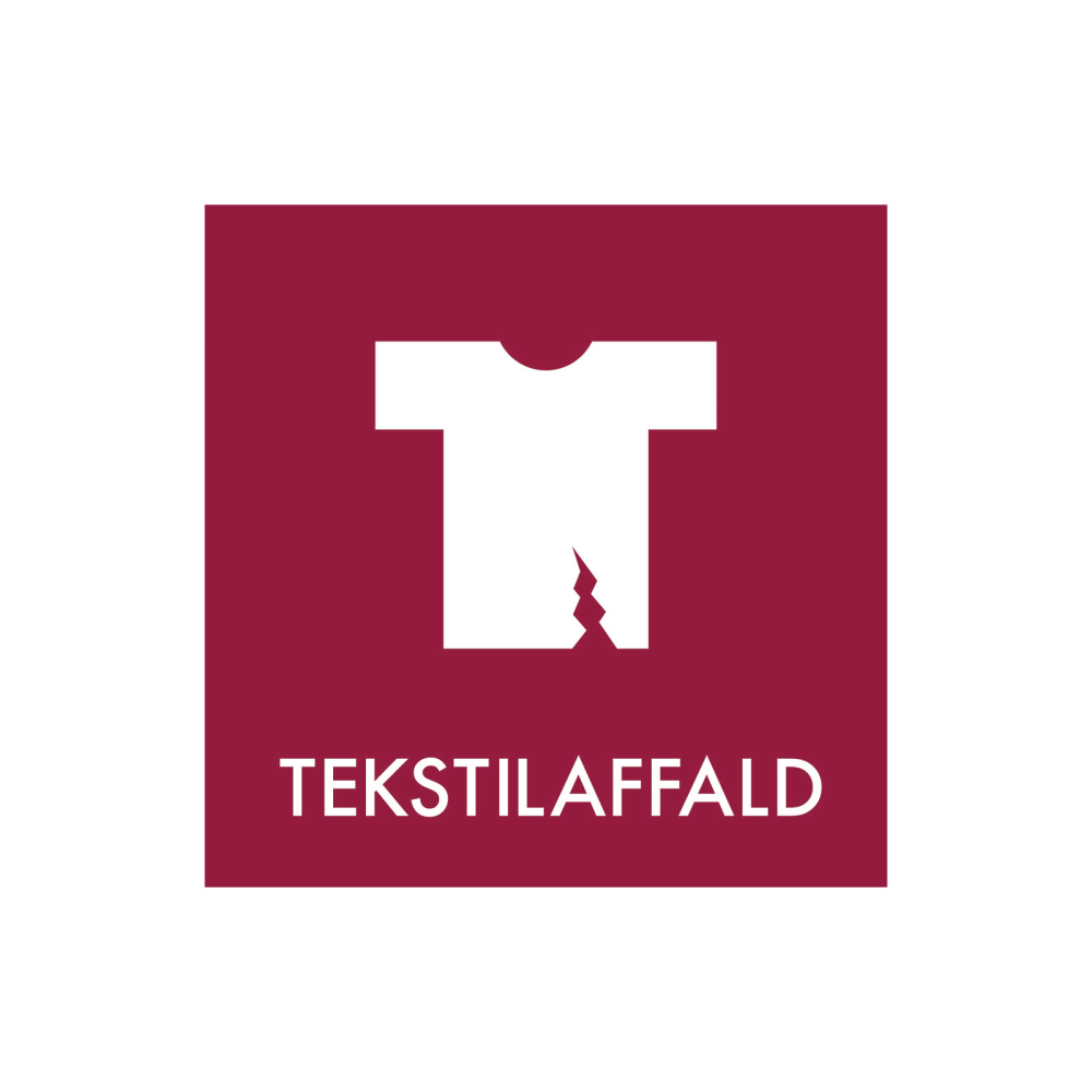 Affaldssortering “tekstil" - magnetskilt 30x30 cm.