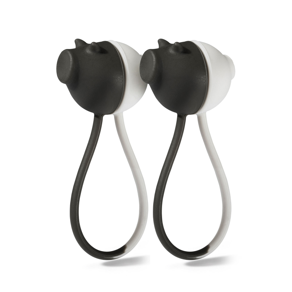 ZOO wrap kabelholder sort/hvid gris, 2-pak