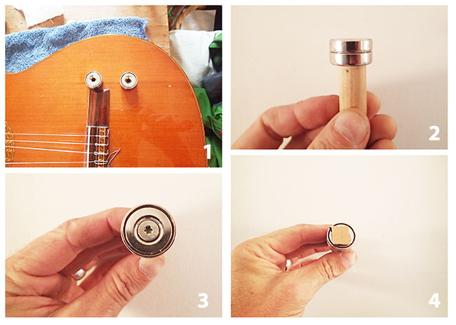 Brug magneter til at reparere din guitar. DIY guide til  reperation af revner i din guitar.