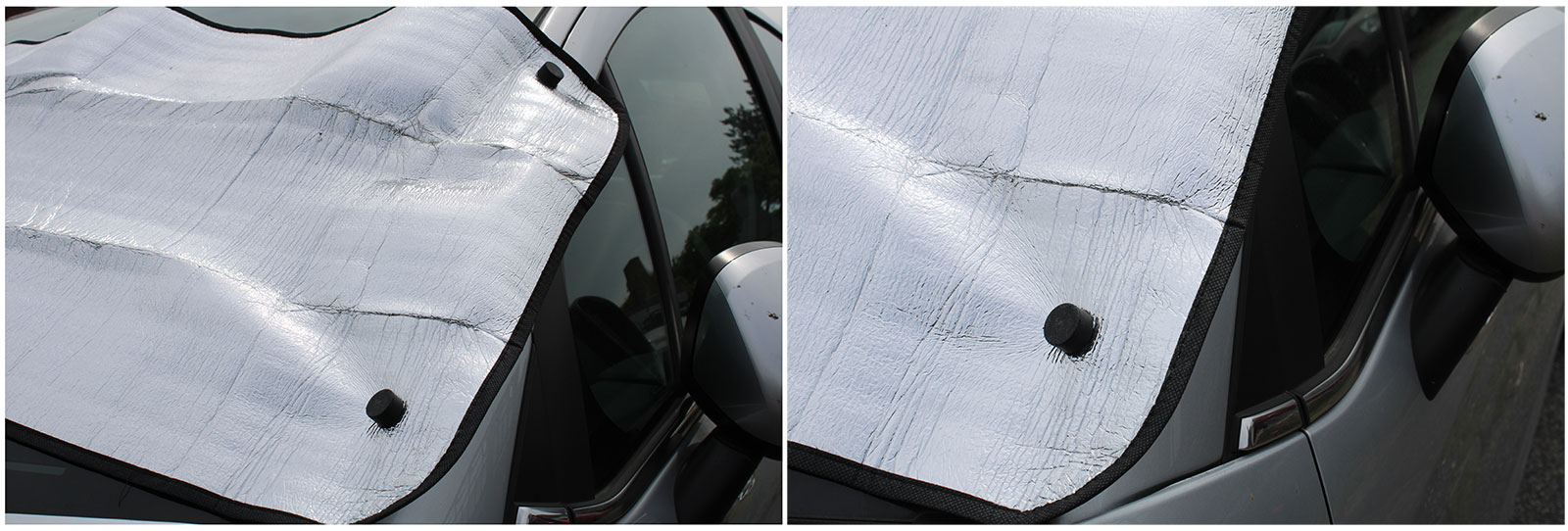 Brug magneter til at holde dit forrudedækken på plads og skabe skygge med din bils bagsmæk